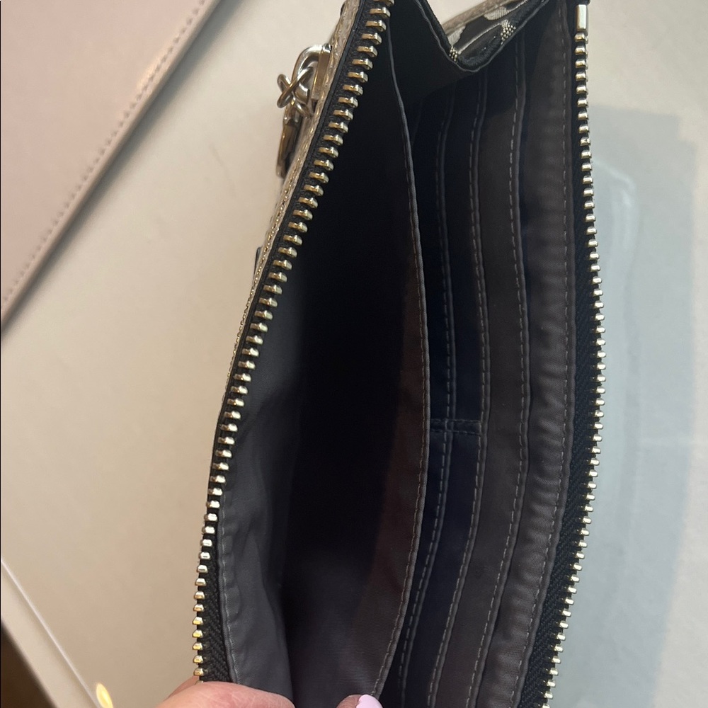 Coach Poppy Black and Silver Signature Wristlet - Picture 6 of 12